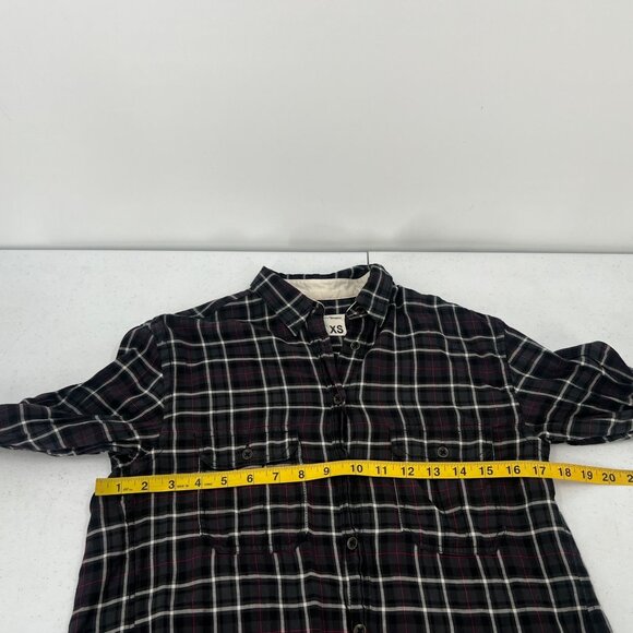 Rag & Bone XS Black Plaid Button Down Tunic Shirt Long Sleeve Layering Designer - Picture 6 of 9